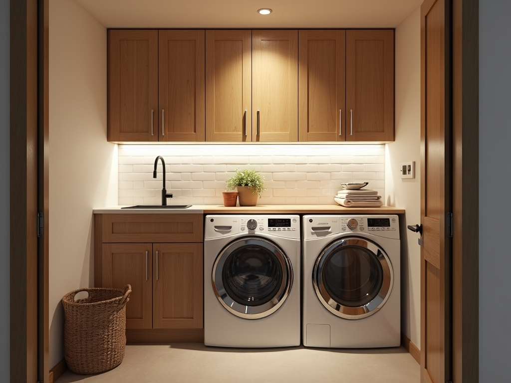 stylish laundry room cabinets
